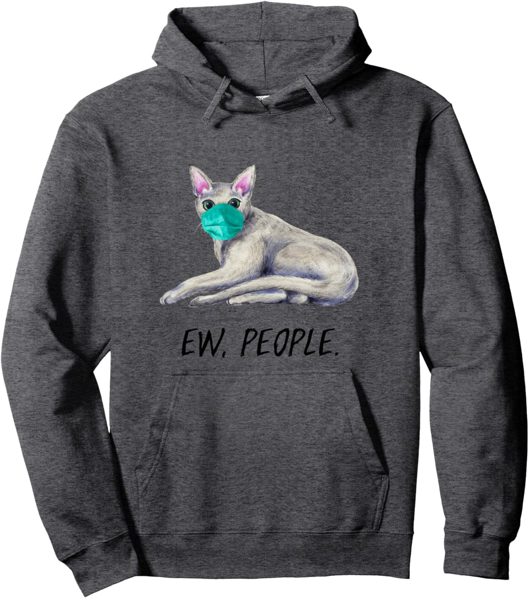 RUSSISCH BLAU Katze mit Gesichtsmaske Mundschutz Pullover Hoodie