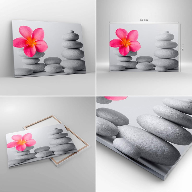 Bilder auf Leinwand 100x70cm Leinwandbild Spa buddhismus ruhig blume Gross Wanddeko Bild Schlafzimme