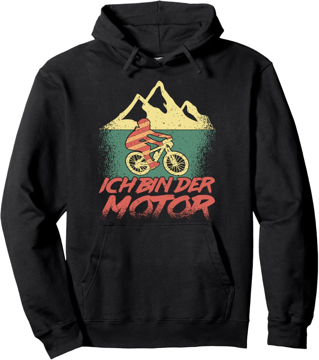 Ich bin der Motor - Lustig Fahrrad Mountainbike Retro Spruch Pullover Hoodie