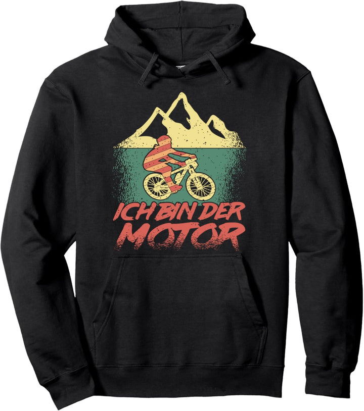 Ich bin der Motor - Lustig Fahrrad Mountainbike Retro Spruch Pullover Hoodie