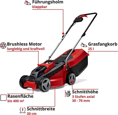 Einhell City Akku-Rasenmäher GE-CM 18/30 Li-Solo Power X-Change (18 V, 30 cm Schnittbreite, bis 150