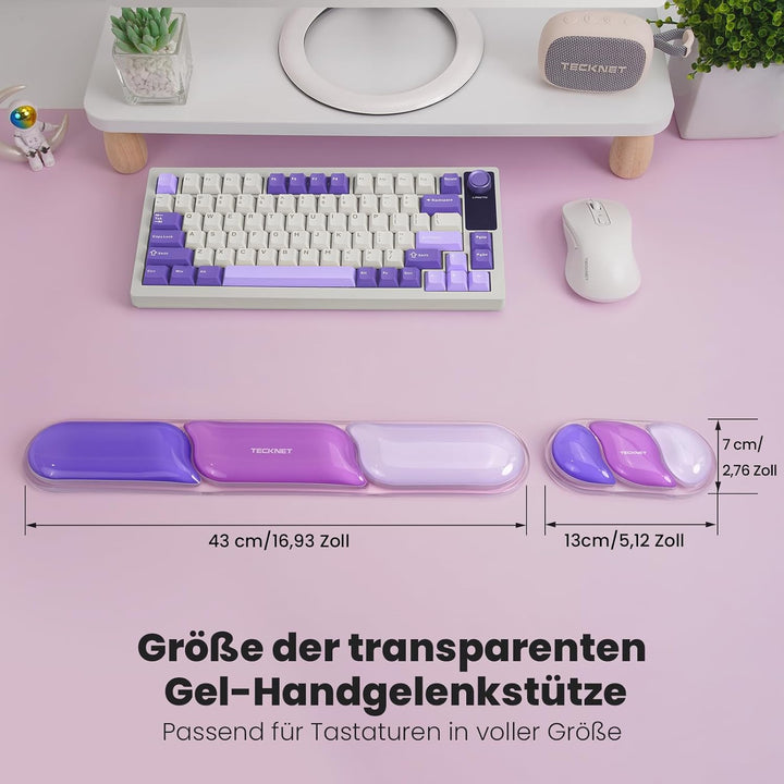 TECKNET Gel Handgelenkauflage für Tastatur und Maus, Ergonomische Handballenauflage zur Tippschmerzl