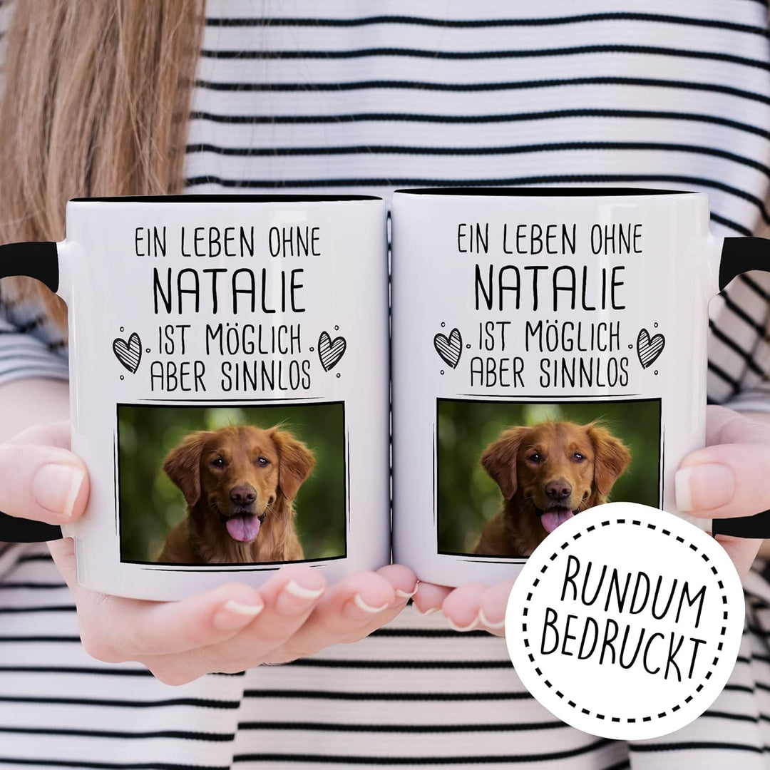 Haustier Tasse personalisiert mit Bild und Name custom Kaffeetasse Hund Katze Geschenk anpassbar Tie