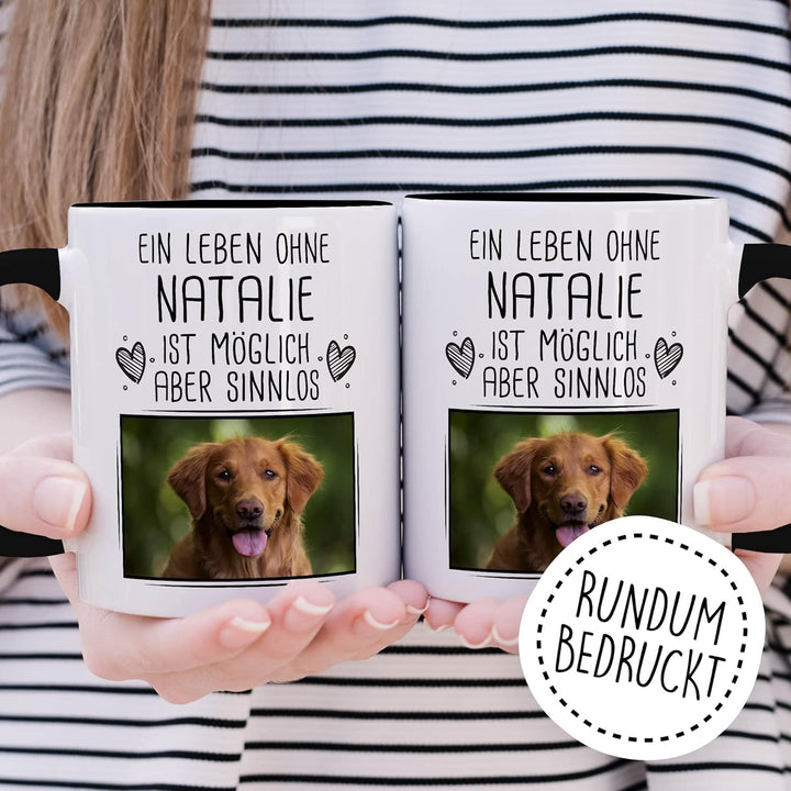 Haustier Tasse personalisiert mit Bild und Name custom Kaffeetasse Hund Katze Geschenk anpassbar Tie