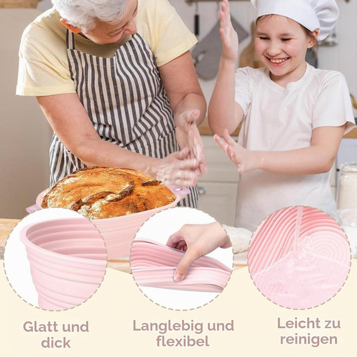 Brotbackform Kasten 29x13x6cm 2 Pieces,Gärkörbchen Oval 1 Piece,Brot Backen Zubehör,Kastenform Kuche