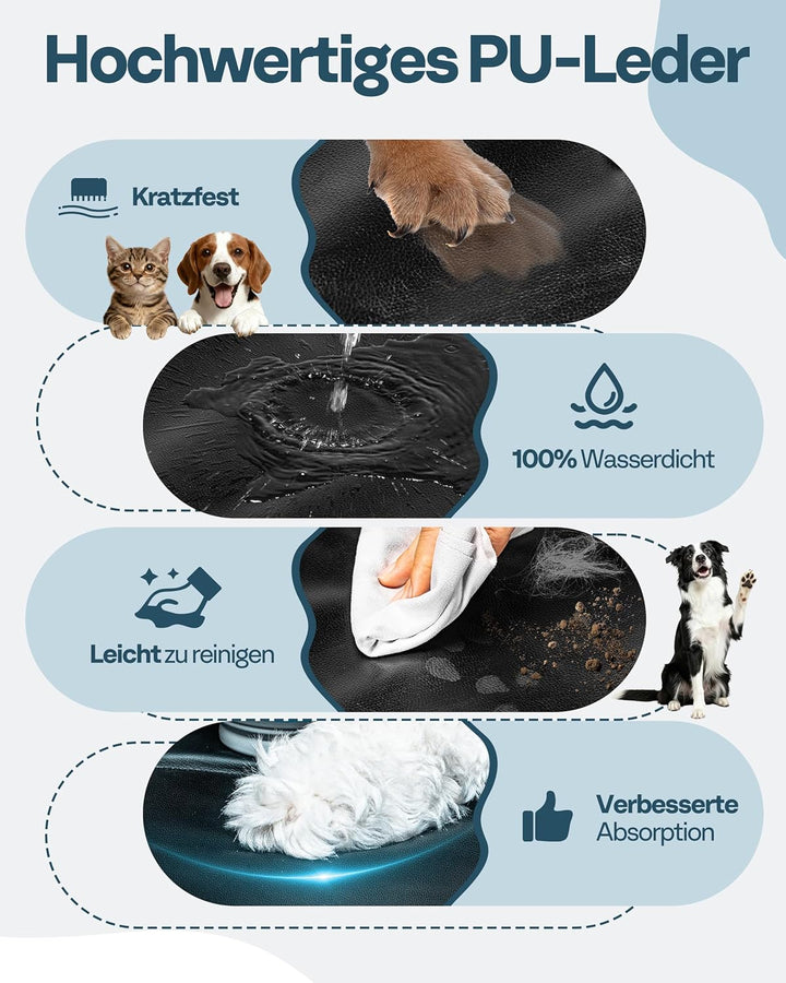 Hundedecke für Auto Rückbank Hundesitzbezug mit Harter Unterseite inkl. Seitenschutz und Sichtfenste