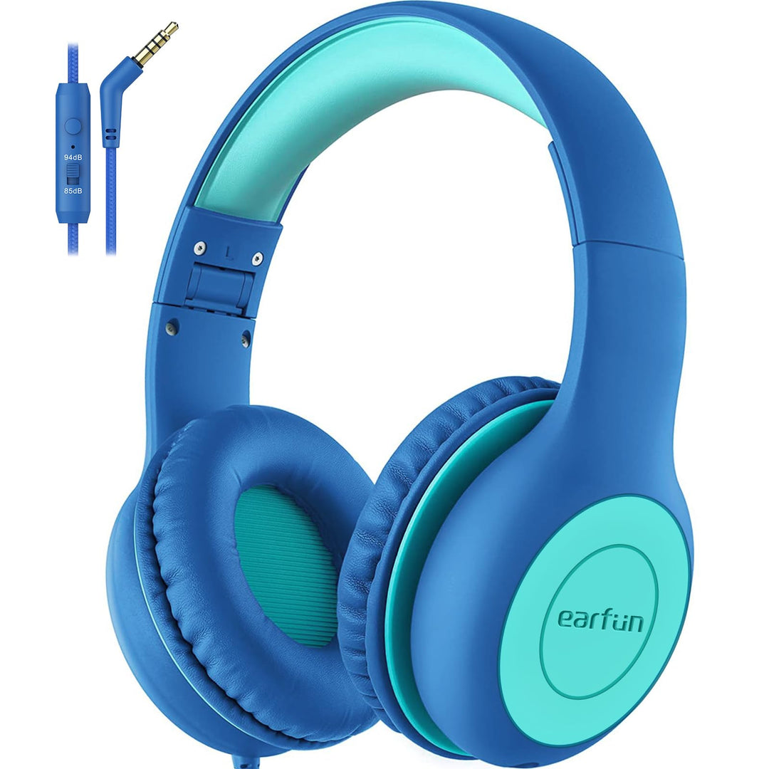EarFun Kinder Kopfhörer, Kopfhörer Kinder mit Kabel, 85/94dB Lautstärkenbegrenzer, Faltbare, Einstel