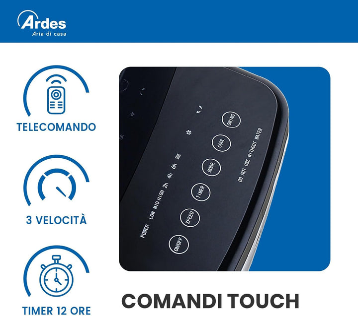 ARDES | AR5R11 Dampfraumkühler COOL B mit Fernbedienung, Touchsteuerung und -display - 3 Geschwindig