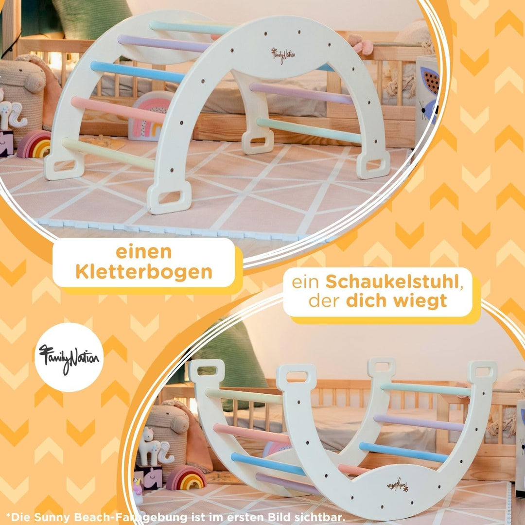 Family Nation, Sunny Beach Montessori-Kletterbogen, Klettern und Schaukeln, für Kinder ab 1 Jahr, En