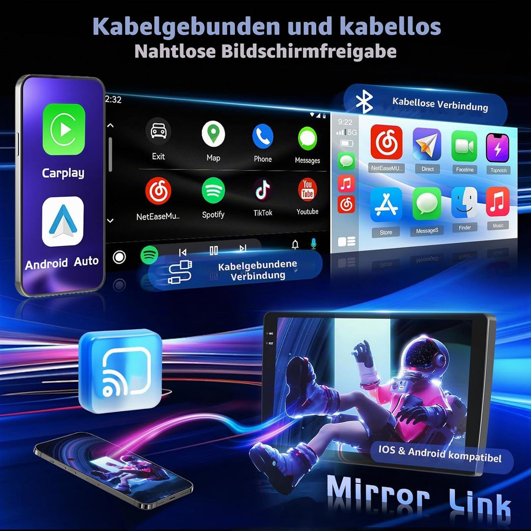 Hikity 4+64G 9" Android Autoradio für KIA Rio 2012-2015 Wireless CarPlay | Incell Touchscreen GPS Na
