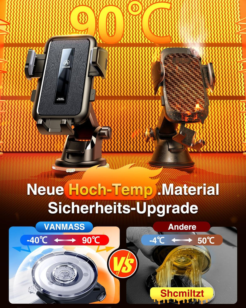 VANMASS Handyhalterung Auto [2022 Upgrade Saugkraft] Handy Halterung Auto Lüftung & Saugnapf Univers