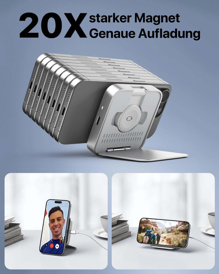 Mag-Safe Ladestation,Tragbare Ladegerät für Apple Watch und iPhone, induktive Ladestation für Reisen
