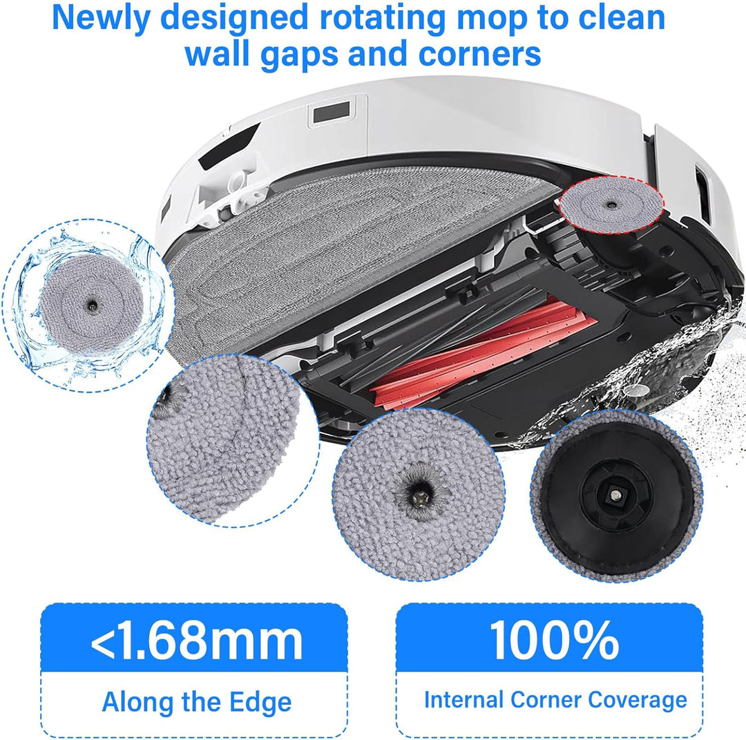 16 Stück Wischtücher Set für Roborock S8 MaxV Ultra/ S8 Max Ultra Saugroboter, 8 Wischtuch und 8 Sei