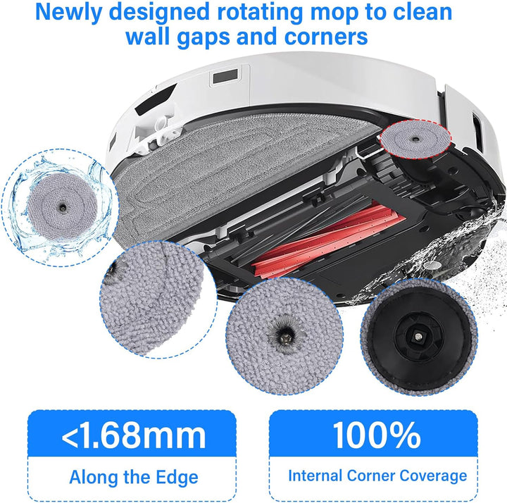 16 Stück Wischtücher Set für Roborock S8 MaxV Ultra/ S8 Max Ultra Saugroboter, 8 Wischtuch und 8 Sei