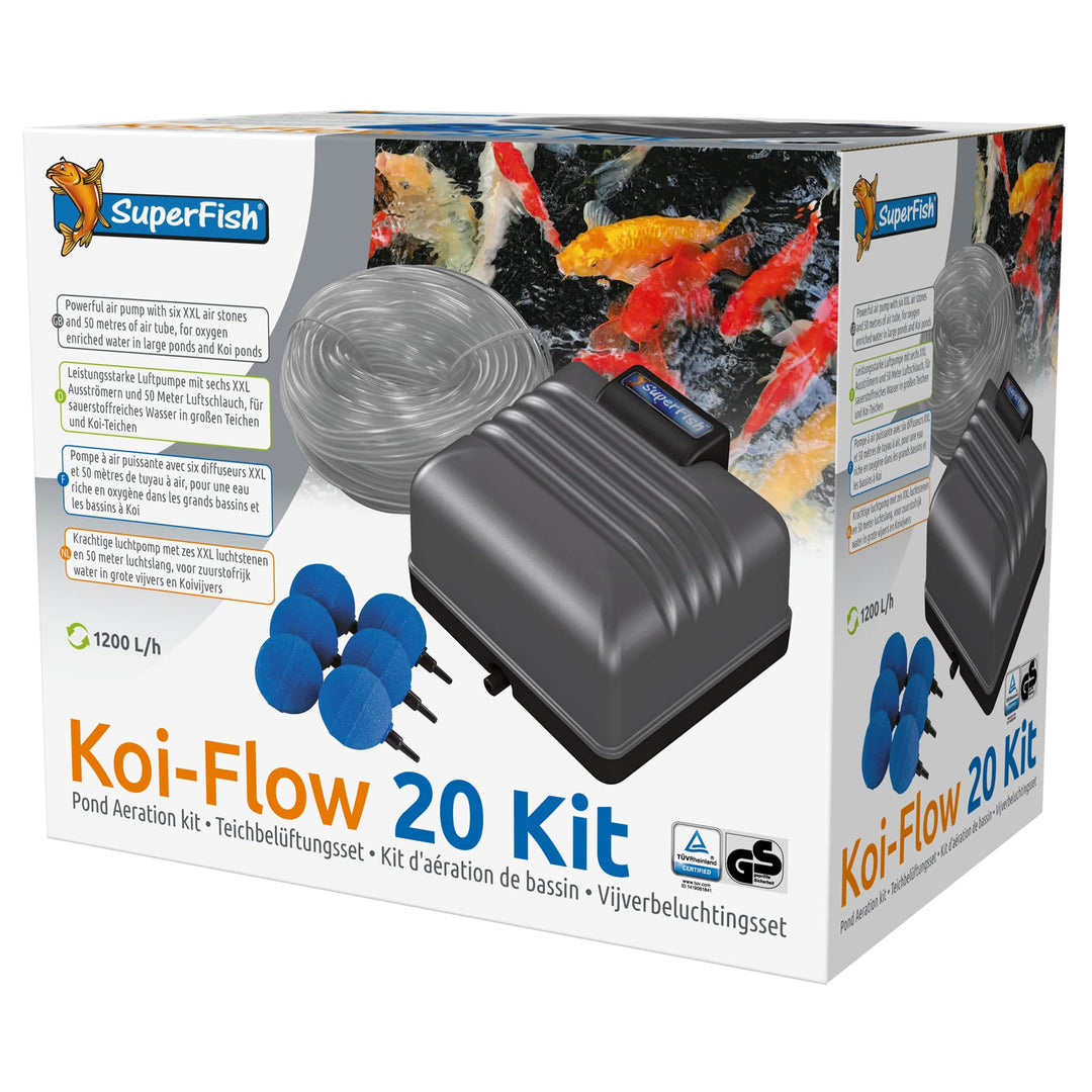 Superfish 671050/3754 Koi Flow 20 Belüftungsset inkl. Schlauch u. Ausströmer Koi Flow 20 Set, Koi Fl