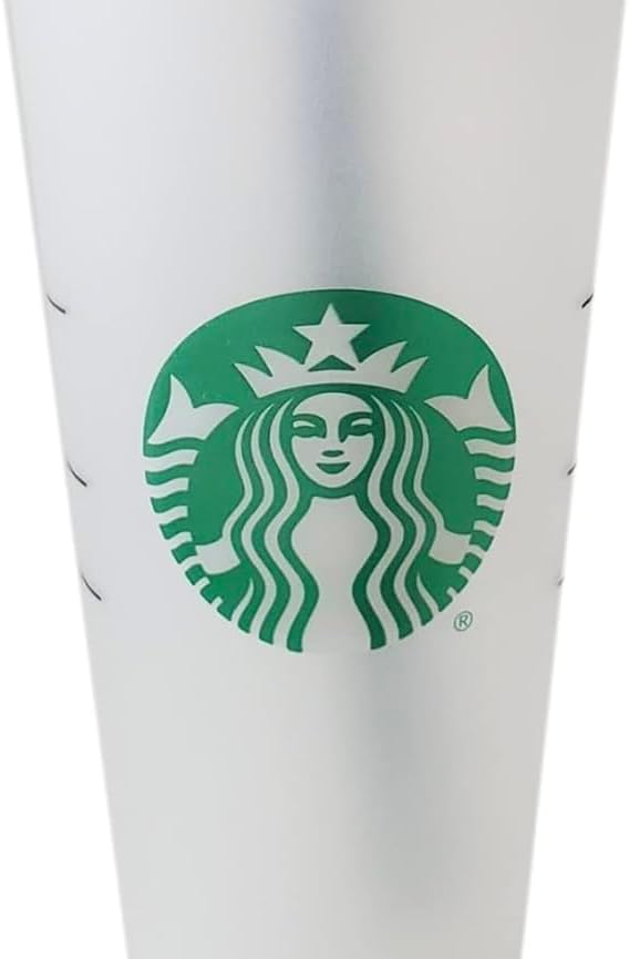 Starbucks Wiederverwendbare Trinkbecher aus Hartplastik, 680 ml, mit Deckel und grünem Strohhalm mit