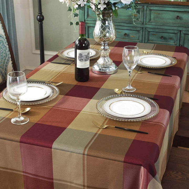 Rechteckige Tischdecke Polyester-Tischdecke im Karierten Stil Spritzwassergeschützt staubdicht knitt