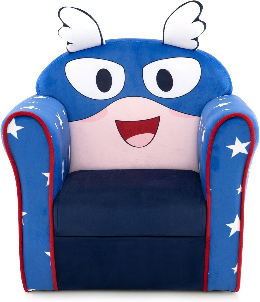 DREAMADE Kindersessel mit Rückenlehne & Armlehnen, Kindersofa mit süssen Mustern & Schaumstoff, Kind