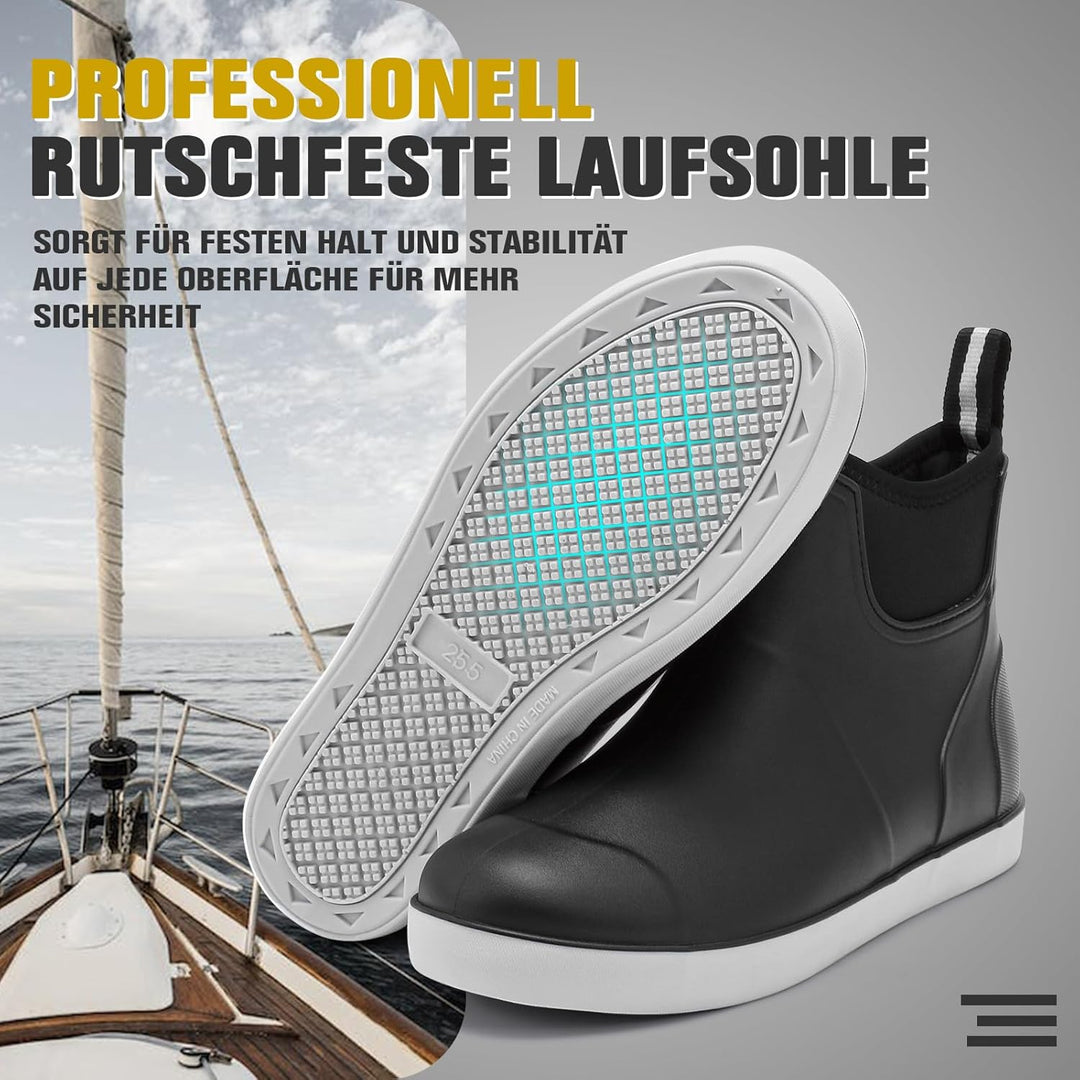 Jesindr Gummistiefel Herren, Protective Wasserdicht Anti-Rutsch Stiefeletten, Atmungsaktiv Schwarz C
