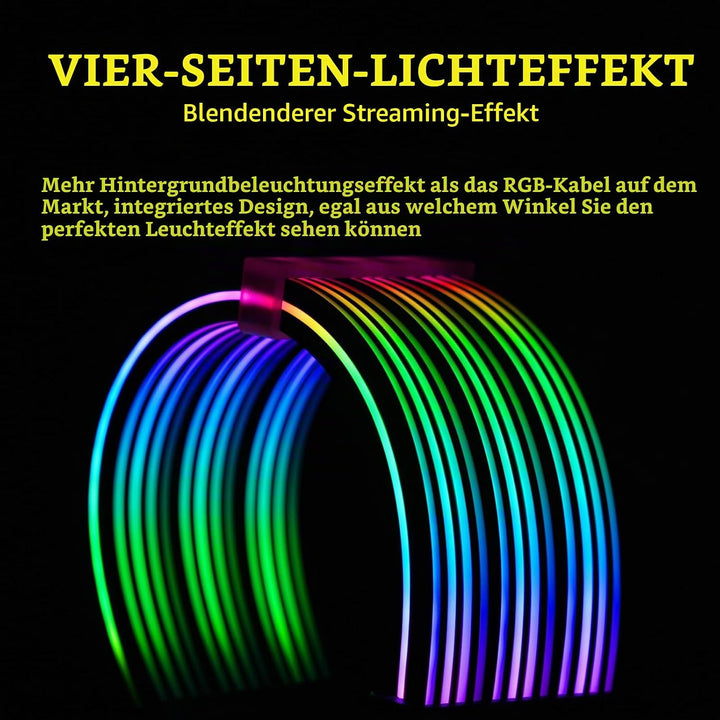 Sirlyr 24 Pin RGB Kabel,RGB PSU Kabel Verlängerungen - 5V 3Pin Addressable ARGB Motherboard Netzteil