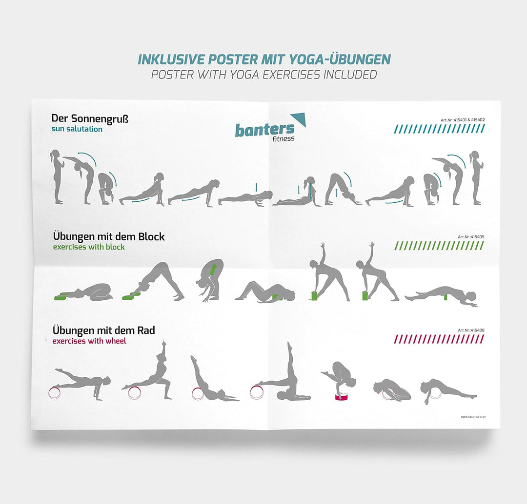 banters Yoga Rad aus Naturkork -Yoga Wheel inklusive Übungsposter