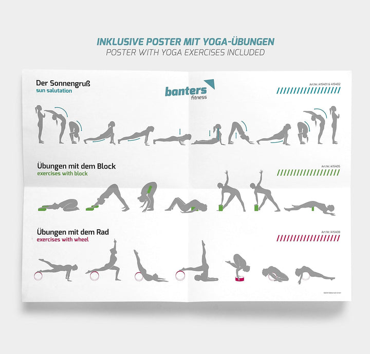 banters Yoga Rad aus Naturkork -Yoga Wheel inklusive Übungsposter