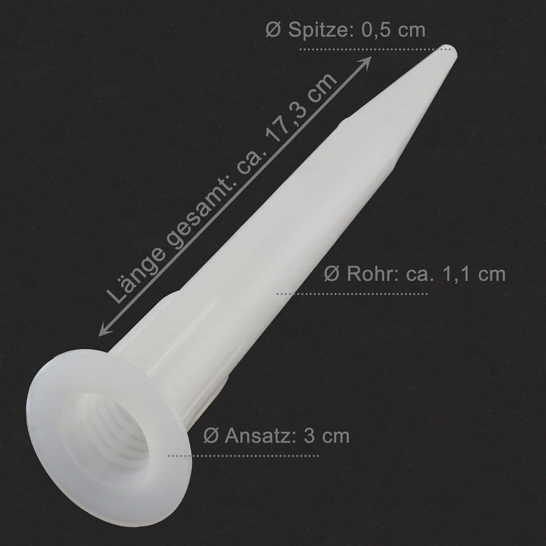 Sika Düse extra lang | Kartuschenspitzen für Sika-Kartuschen | auch für Silikon | transparent, ca. 1