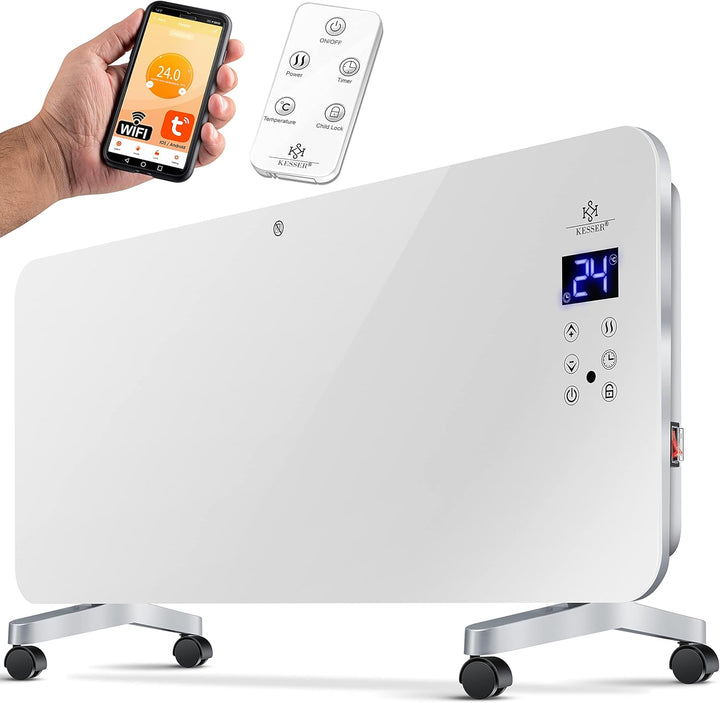 KESSER® Elektro Glasheizung Glaskonvektor Elektroheizung Heizung Heizkörper ✓ Touchscreen ✓ APP WiFi