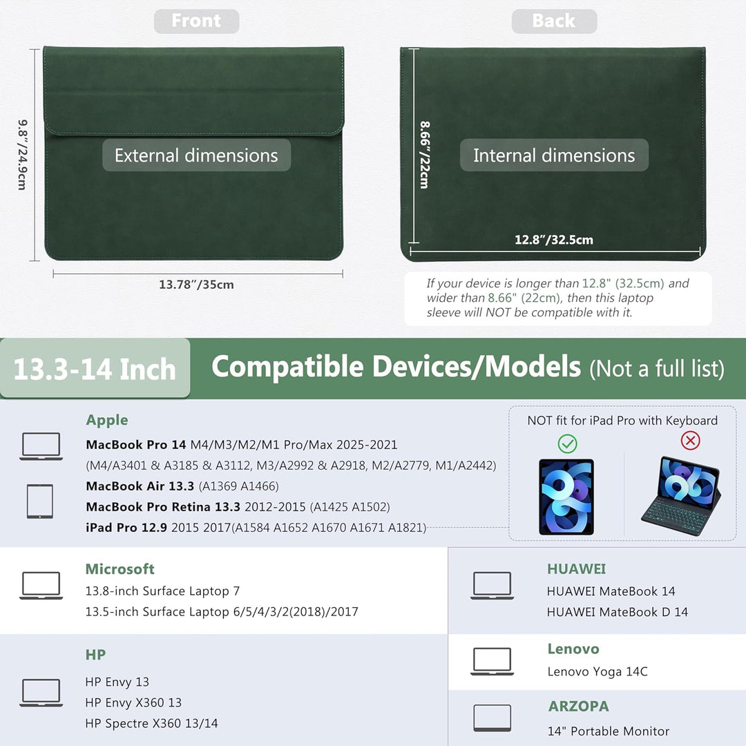 HYZUO 13,3-14 Zoll Laptop Hülle Laptophülle mit Standfunktion für MacBook Pro 14 M3/M2/M1 Max A2992