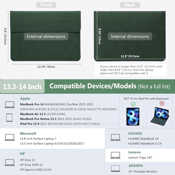 HYZUO 13,3-14 Zoll Laptop Hülle Laptophülle mit Standfunktion für MacBook Pro 14 M3/M2/M1 Max A2992