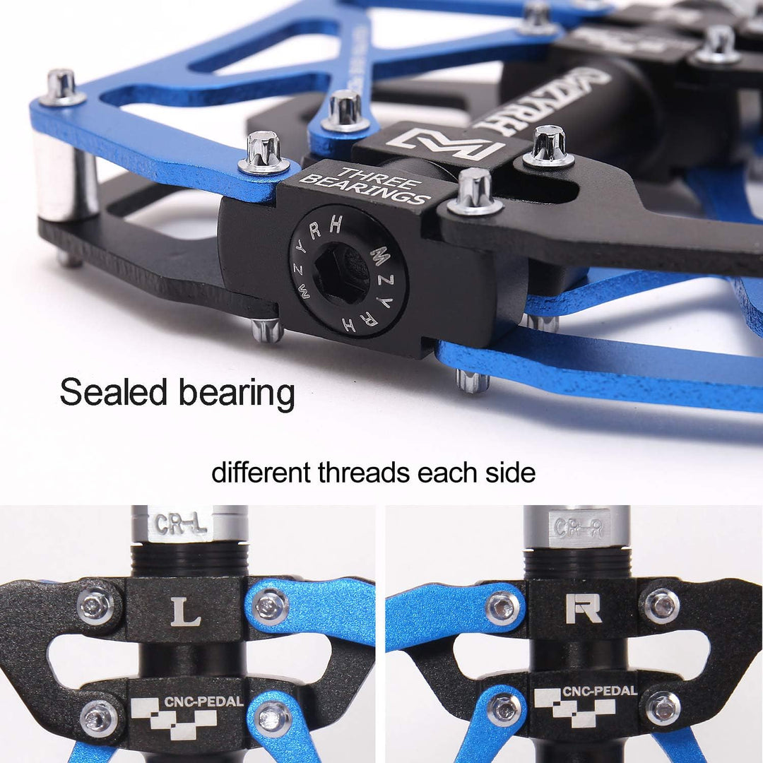 MZYRH Mountainbike Pedale, ultrastarke Bunte CNC Aluminiumlegierung maschinell bearbeitet 9/16 "Radv