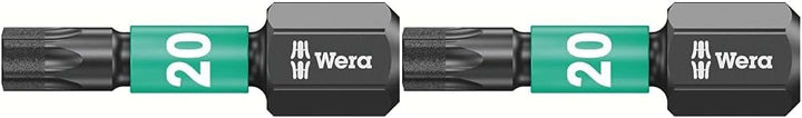 Wera 867/1 IMP DC Impaktor Bits SB TX 20, TX 20 x 25 mm, Wera 05073924001 (Packung mit 2) 8 x 4 x 1
