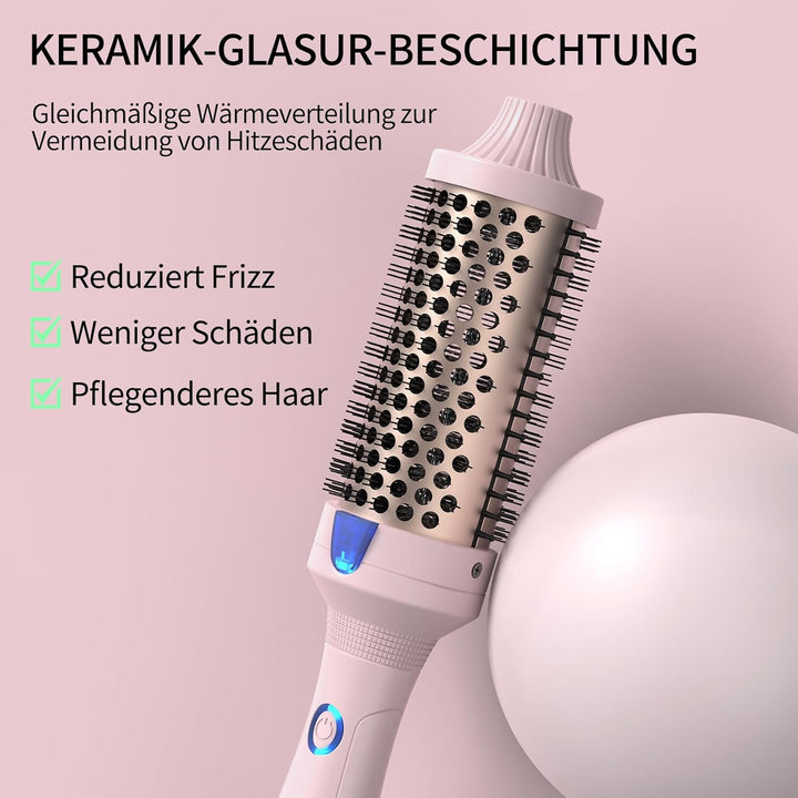 K&K Thermobürste Keratin Thermal Brush Protect Beheiztes Fass Heisse Haarbürste, Ionisch Glatt Schei