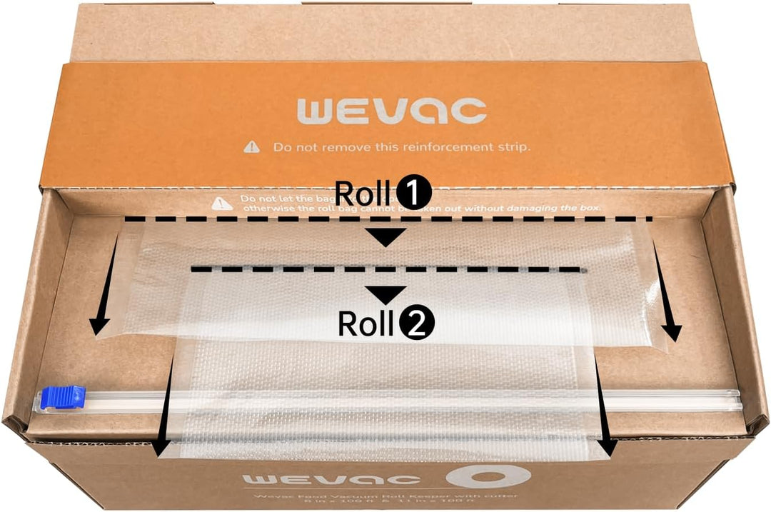 Wevac Profi- Vakumierfolienrolle 20x3000cm & 28x3000cm Vakuumierbeutel Rolle für Lebensmittel, BPA-f