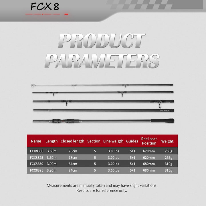 FCX Mini-Karpfenangeln, 3,6 m, 3,9 m, 1,4–1,7 kg, Carbon, Ultraleicht, tragbar, für Reisen, Spinnrut