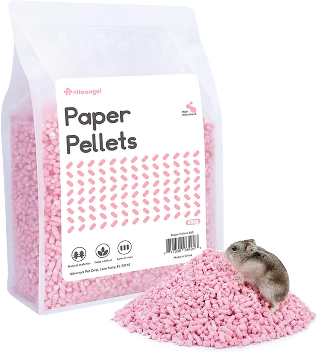 Niteangel Hamster-Papierpellets als Einstreu für syrische Zwerghamster, Gerbils, Mäuse, Lemminge, De