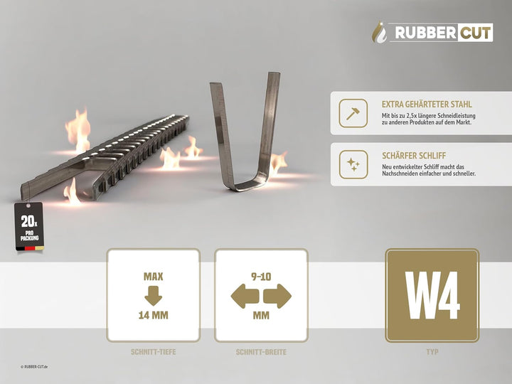 W-FIX 4 | Schneidemesser 9-10 mm für Reifen-Profilschneidegeräte RUBBER-CUT PRO 414 Rillfit Six | 56