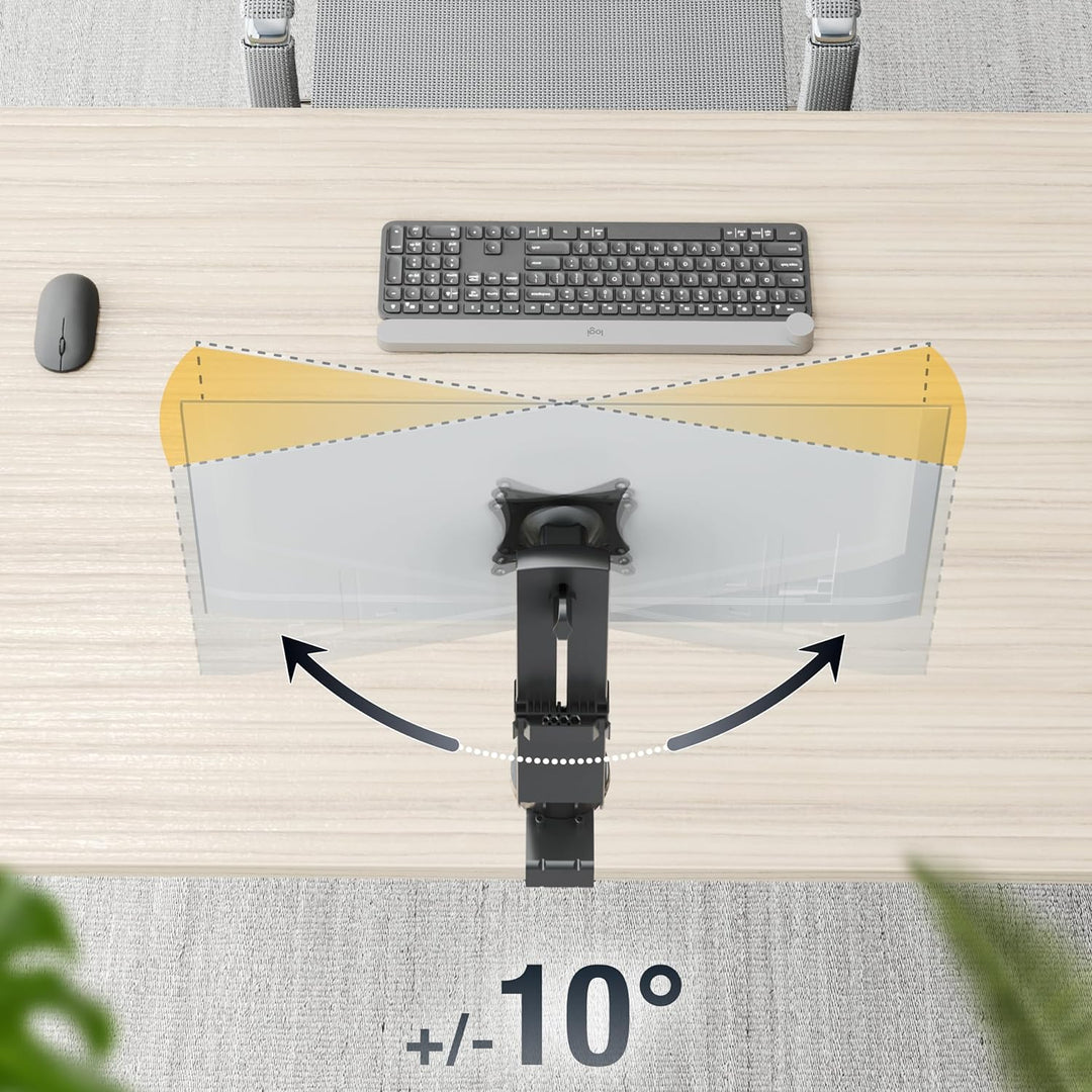 RICOO Monitor Halterung Tisch, VESA Tischhalterung für 17-27 Zoll, Monitorhalterung 1 Monitor Arm TS