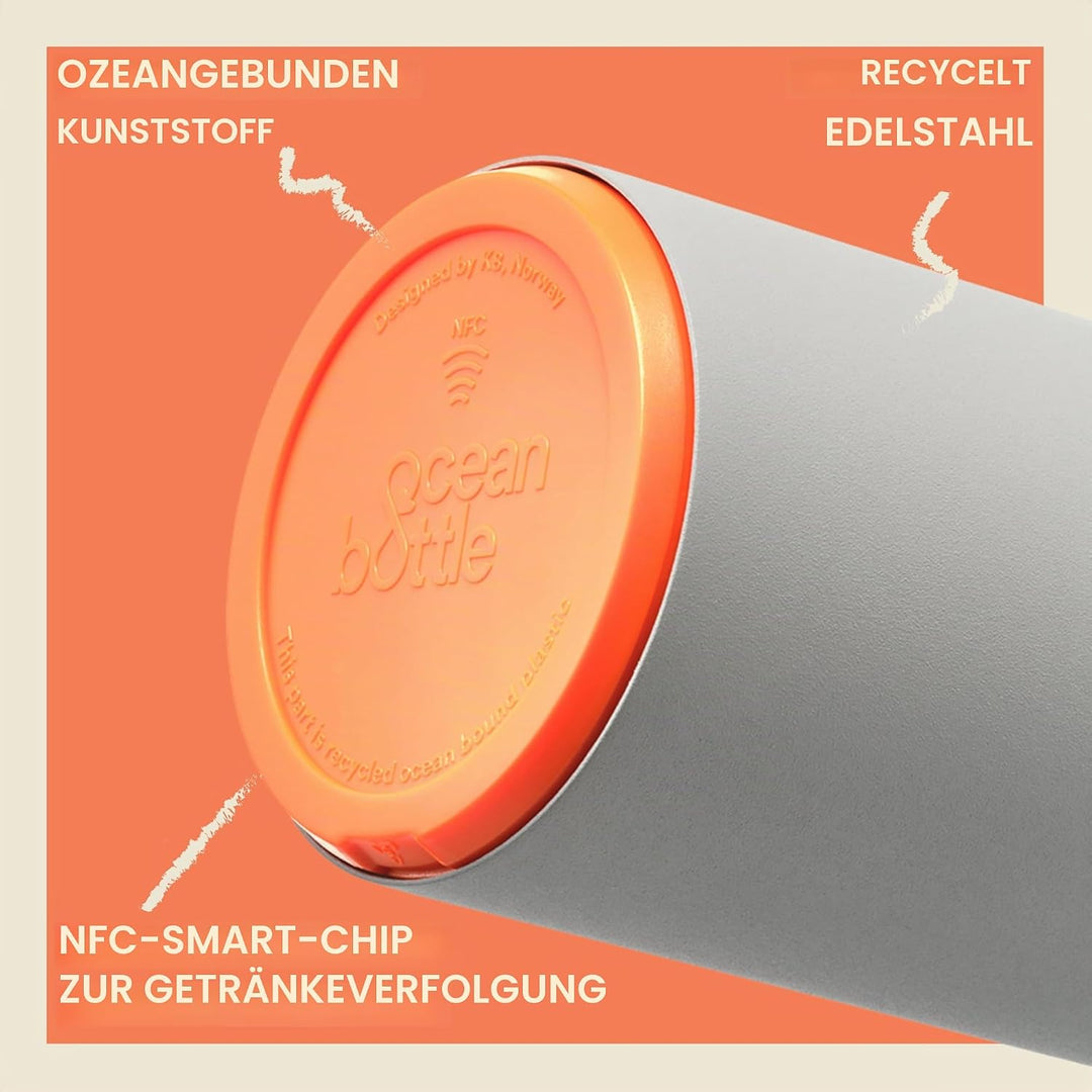 Ocean Bottle - Thermosflasche aus recyceltem Edelstahl - umweltfreundlich &amp; wiederverwendbar - Felse
