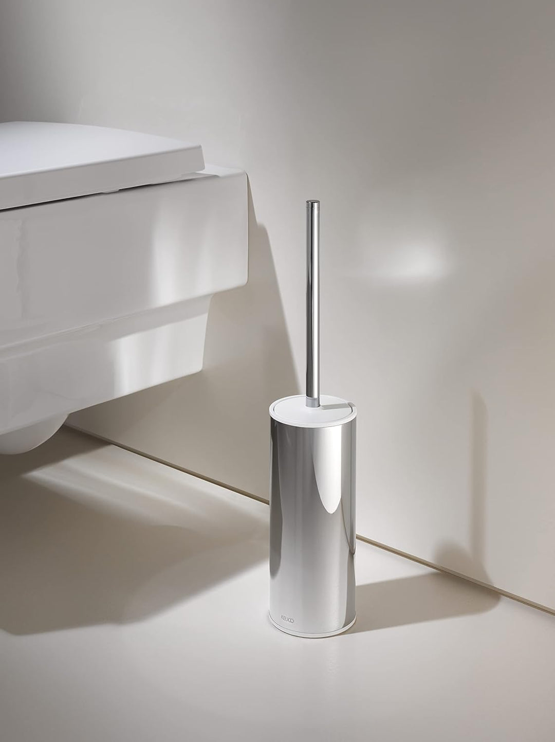 KEUCO Moll Set aus Toilettenpapierhalter und WC-Bürstengarnitur, Metall verchromt, Made in Germany,