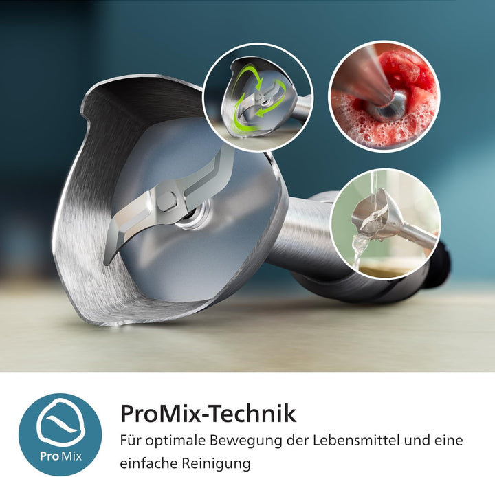 Philips 5000-Serie Stabmixer inkl. Zerkleinerer, Kompakthacker, Schneebesen - 1200W Leistung. ProMix