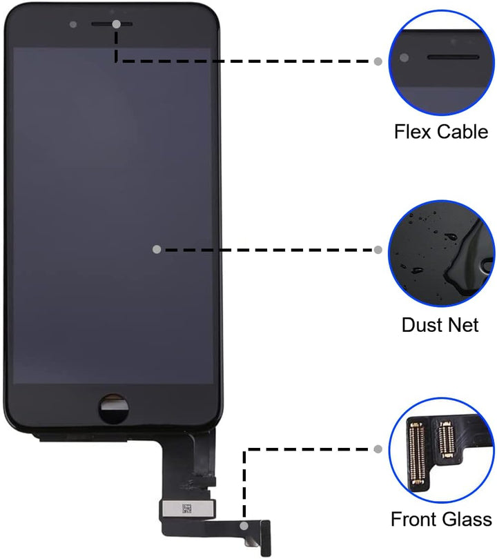 GOLDWANGWANG Display für iPhone 7 LCD Touch Screen Digitizer Ersatz Bildschirm mit komplett kostenlo