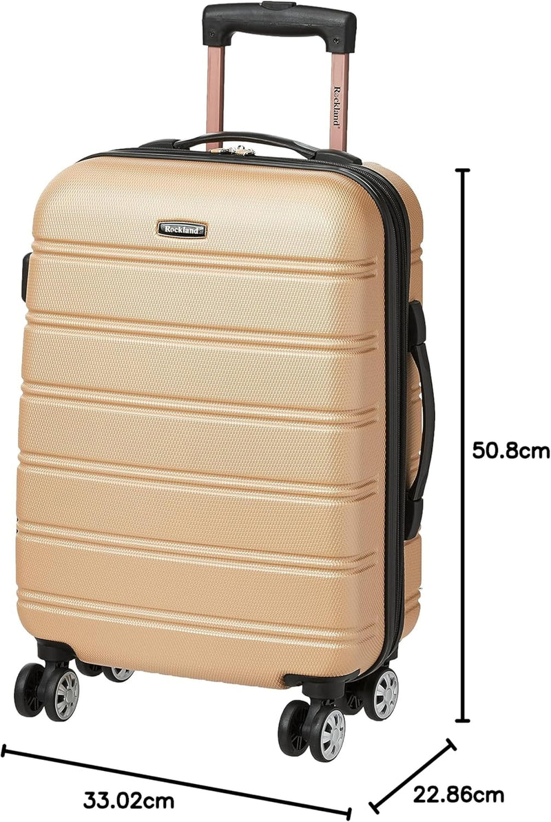 Rockland Melbourne Hardside erweiterbares Spinner-Rad-Gepäck, champagnerfarben, Carry-On 20-Inch, Me