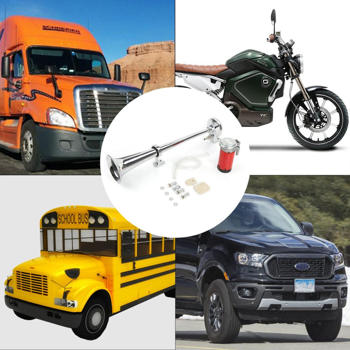 Rupse Hupe Luft Horn Kit, Lufthorn Drucklufthorn auto Horn mit Kompressor 12V für PKW LKW Booten Mot