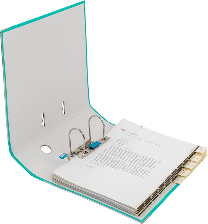 Elba Ordner A4, Smart Pro, 8 cm breit, Kunststoff aussen, mint, 10 Stück mint A4, breit, mint A4, br