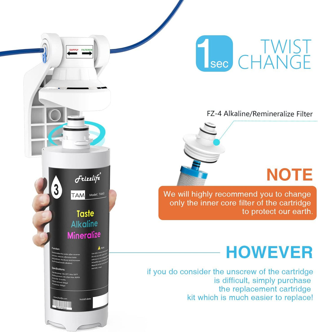 Frizzlife Ersatz-Filterkartusche für TAM3-Filter, mit FZ-4-Filterkartusche innen, für PD600-TAM3 Umk