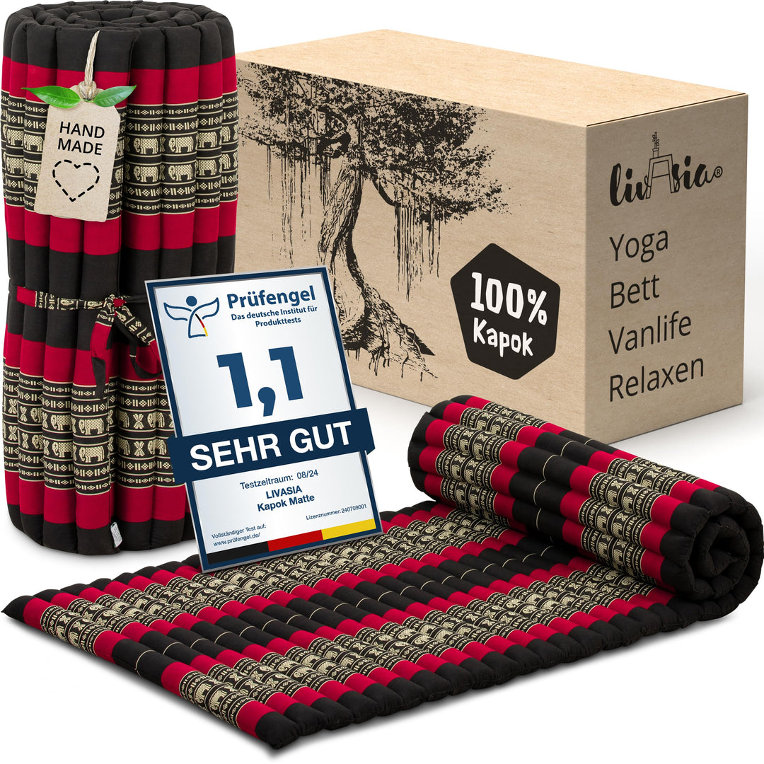 livasia Rollmatte Rollmatratze L-200x110x4,5cm, Gästebett Gästematratze 1 Person, Reisebett Kofferra