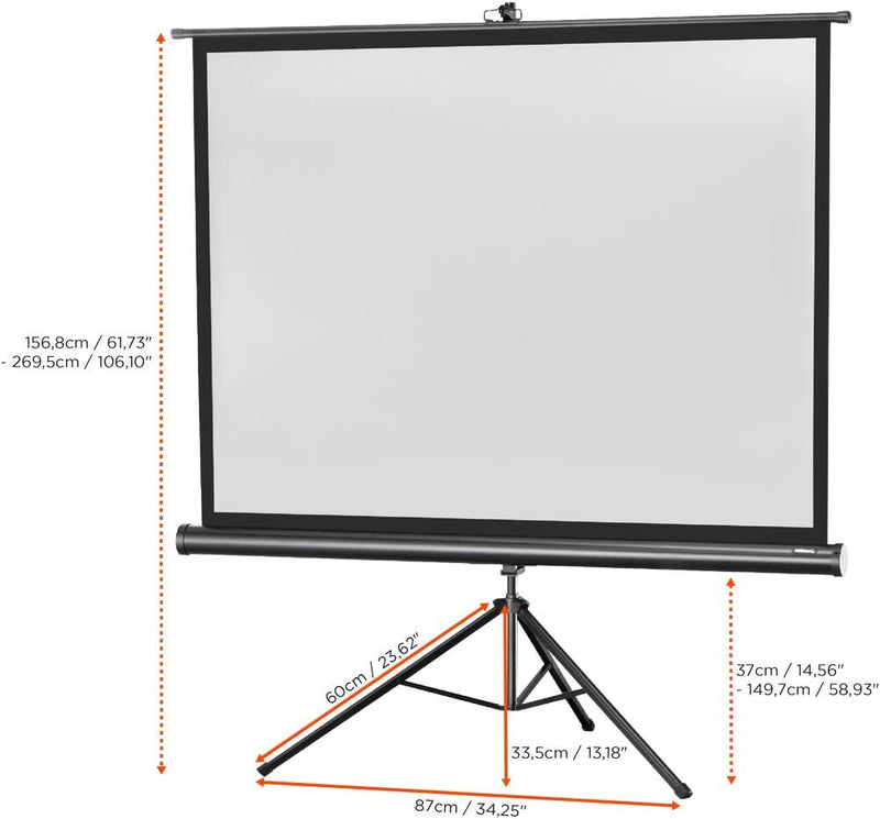 celexon tragbare Beamer-Leinwand mit vormontiertem Ständer Mobile Stativ-Leinwand mit Tragegriff Sch