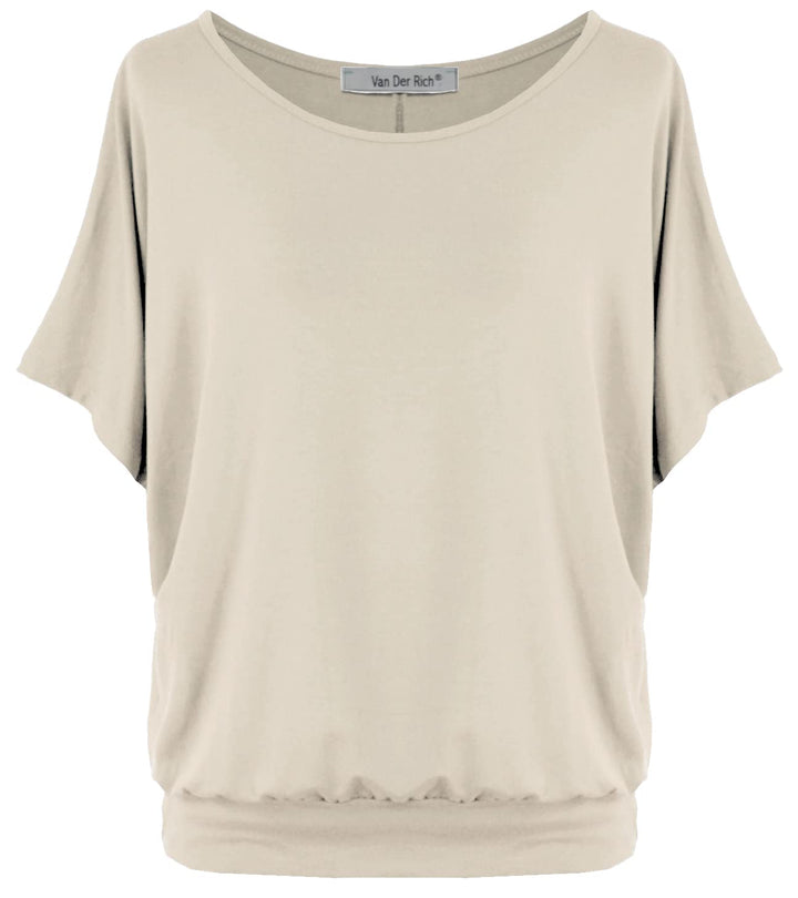Van Der Rich ® - Oversize T-Shirt mit Fledermausärme - Damen Beige L, Beige L