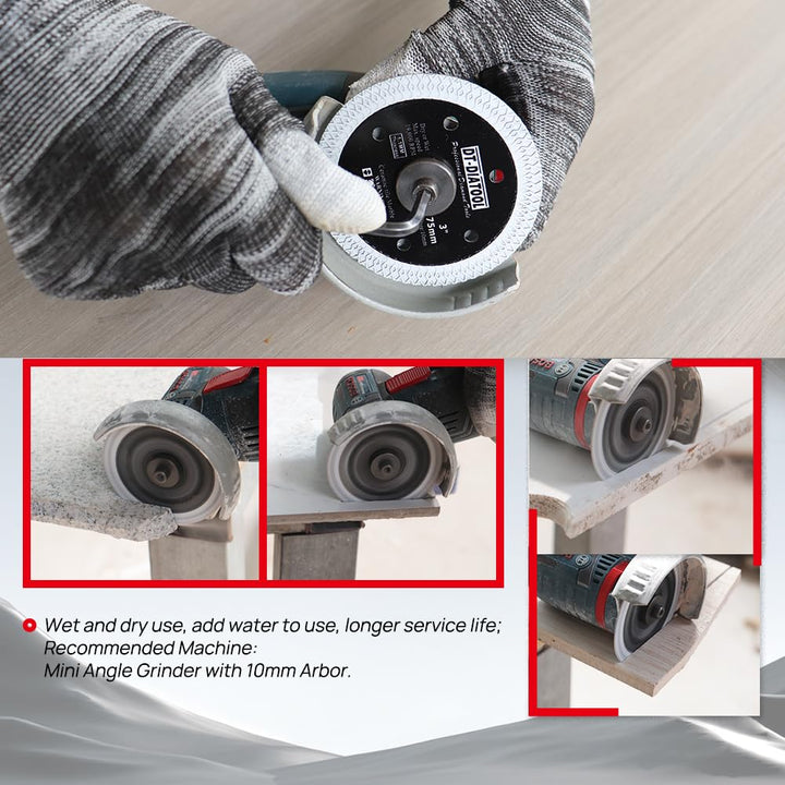DT-DIATOOL Diamant Trennscheibe 2 Stücke 125 mm Sägeblatt mit X Mesh Turbo für Porzellan Fliesen Mar